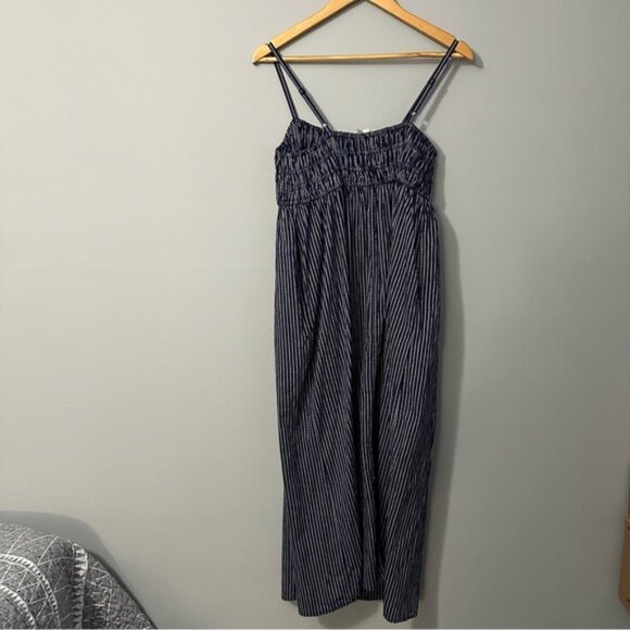 A New Day Striped Maxi Dress Blue White Smocked Sundress Coastal Prep Size Small - Picture 3 of 10